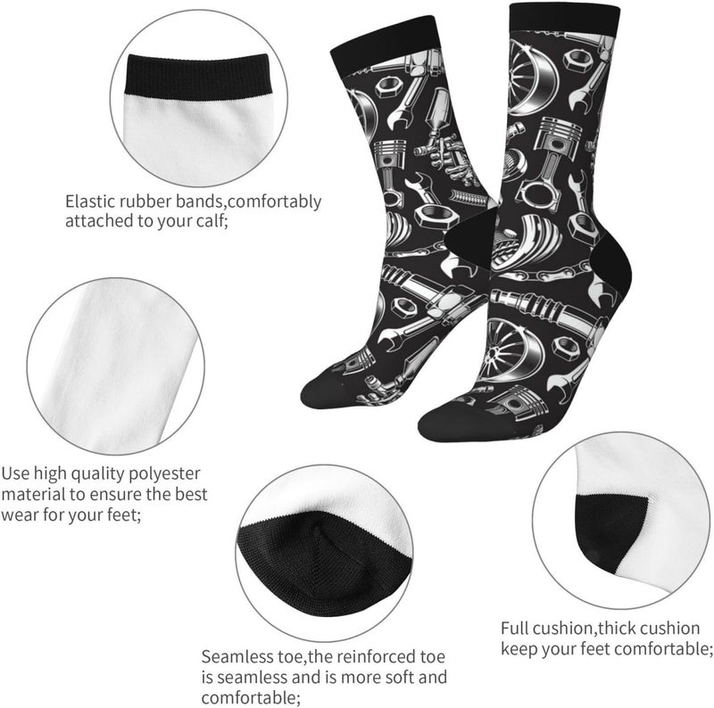 Poream Novelty Funny Crew Socks, Cool Breathable Dress Socks Gift For Men Women - Image 5